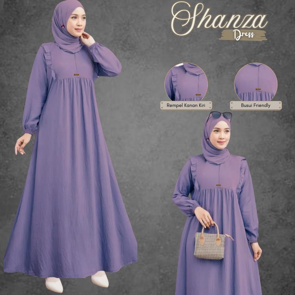 TERLARIS Gamis Shanza Rempel Dada Crinkle Airflow Premium Jumbo Ld 120