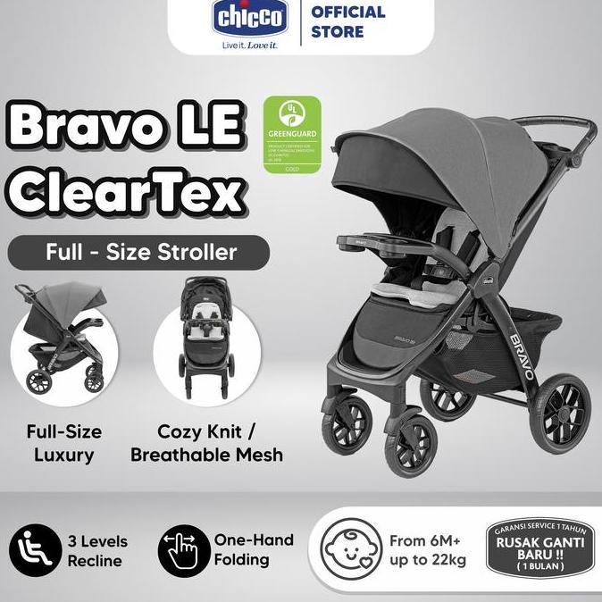 Chicco Stroller Bravo LE ClearTex / Kereta Dorong Bayi / Kereta Bayi / Stroller Baby / Stroller Bayi