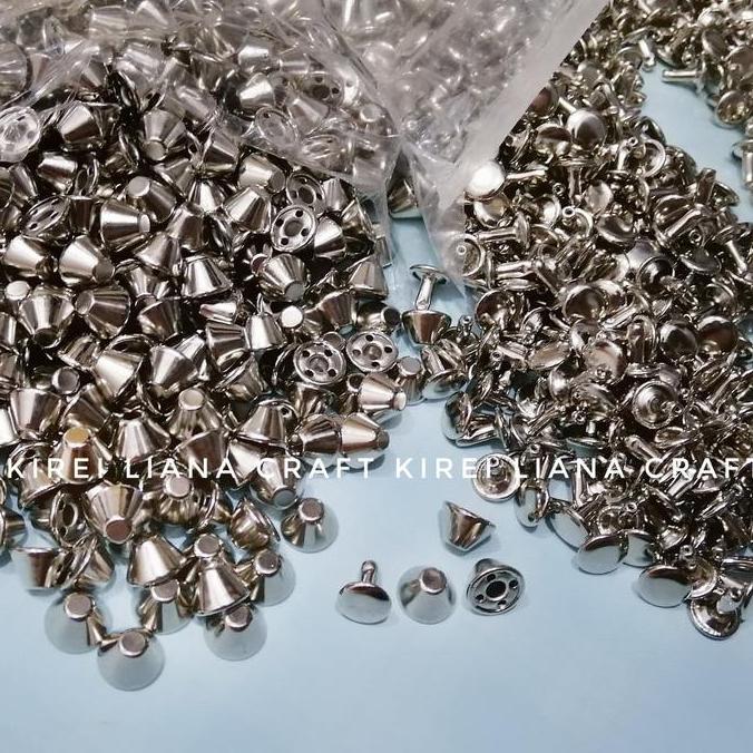 Paku Rivet Centang Topong Punk Rock Drum Spike Nikel 6Mm