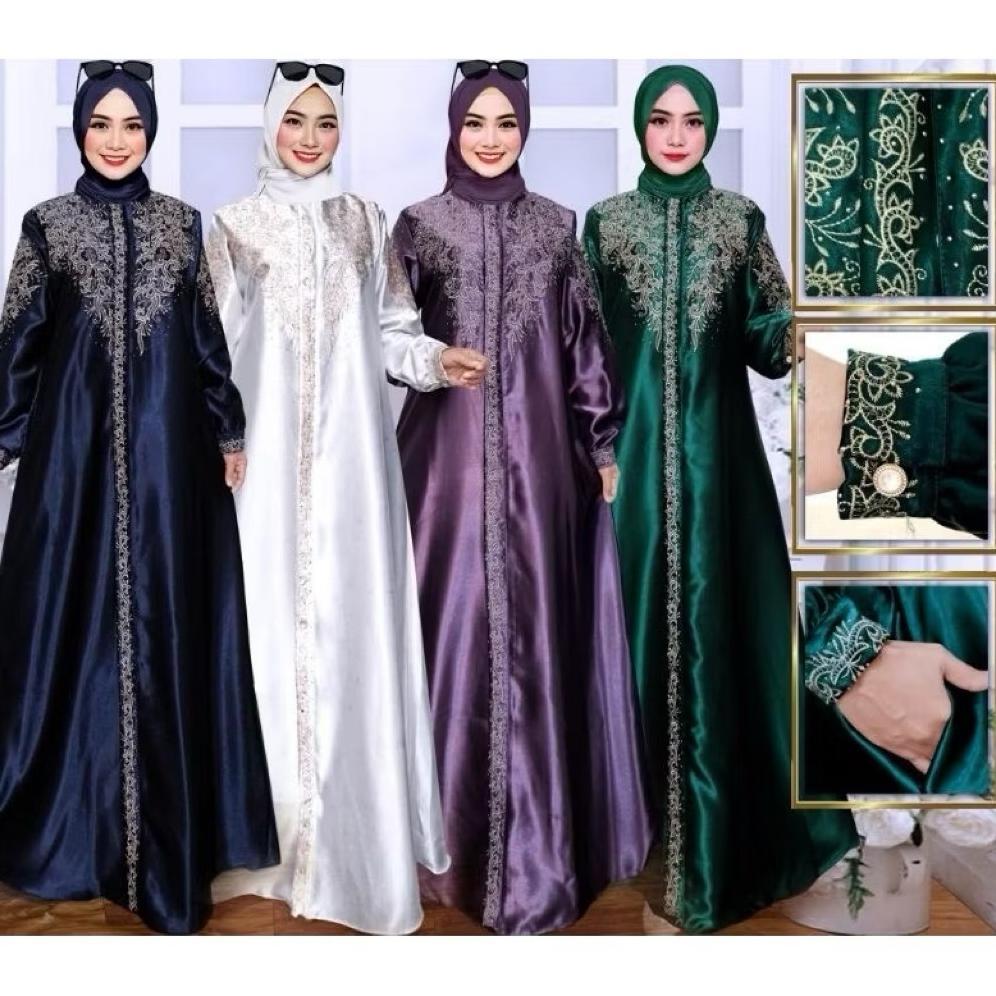 PRODUK TERBARU GAMIS KRISTAL ORIGINAL BORDIR - GAMIS WANITA MUSLIMAH - GAMIS BORDIR - SEMI SUTRA - G
