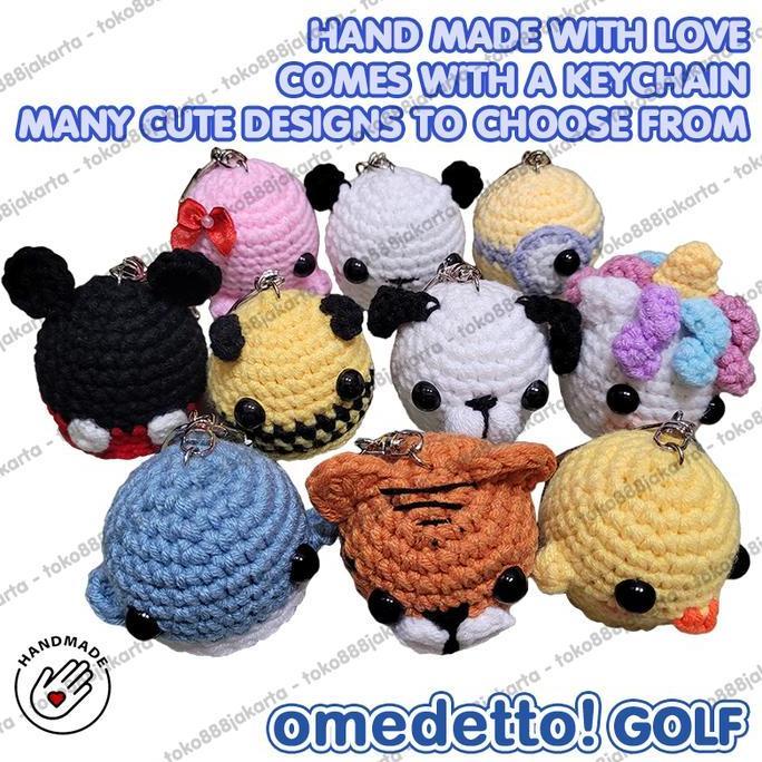 Golf Ball Holder Crochet Holds 1 Ball Hand Made Rajut Rajutan Omedetto