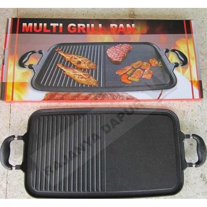 Multigrillpan panggangan grill segi panjang teflon / alat bbq BBQ