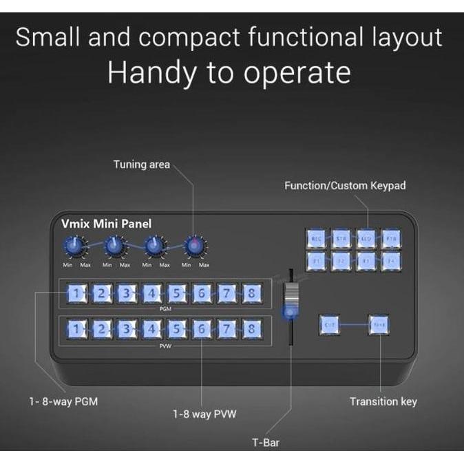 TYST VIDEO vMix Panel Controller support vMix OBS (Tally Version)
