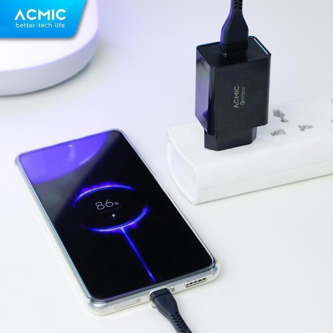 ACMIC CQC01 USB 18W Kepala Charger Fast Charging Adaptor - Spring Lilac,CQC01 Only