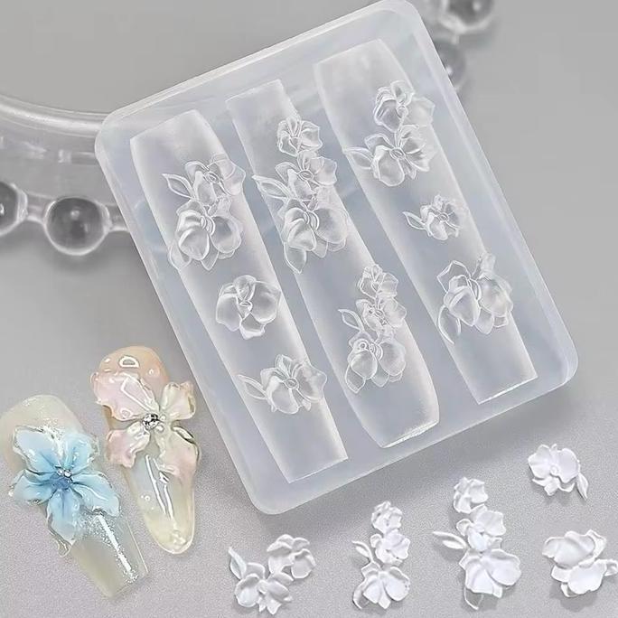 Nail Silicone Mold Flower 5D Cetakan Dekorasi Kuku Nail Art Kutek Gel Polish