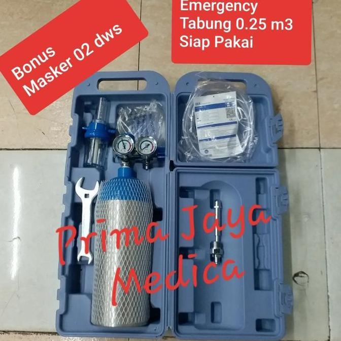 BEBAS ONGKIR - Tabung Oksigen Emergency Portable P3K Regulator Selang Oksigen Koper