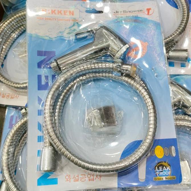 Waterwagen- Selang Shower Jet Closet Wc Duduk Fleksibel Chrome