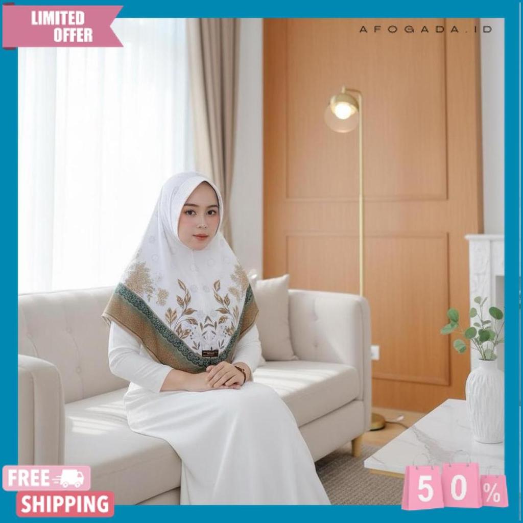 Hijab Instan Bergo Motif Bunga  Printing Jersey Zoya