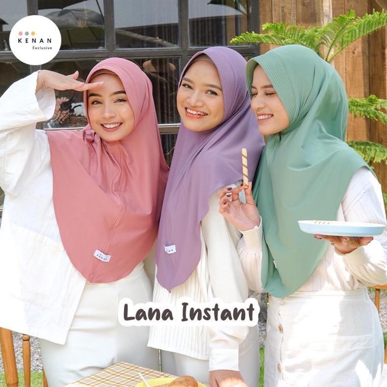 (Bisa Cod)Kenan Hijab Original Size L Lana - Daily Jilbab Bergo Instan Jersey Premium