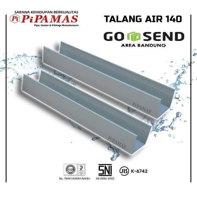 Waterwagen- Per Meter Pipamas Talang Kotak Pvc Abu Tebal / Talang Air Hujan