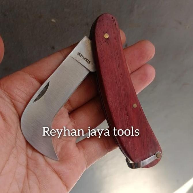 Pisau Lipat Okulasi SANDS Gagang kayu-pisau lipat