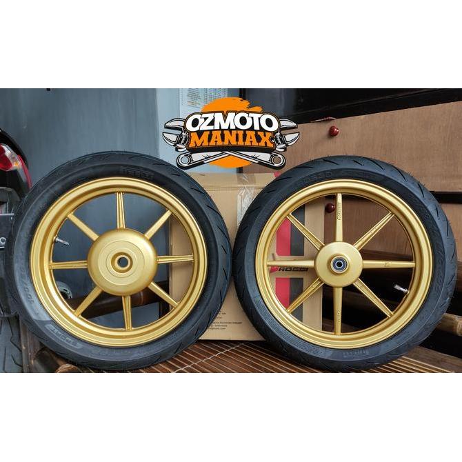 Wheel Set Velg Vrossi Vario 125 Venom Comet + Ban Pirelli Diablo Rosso