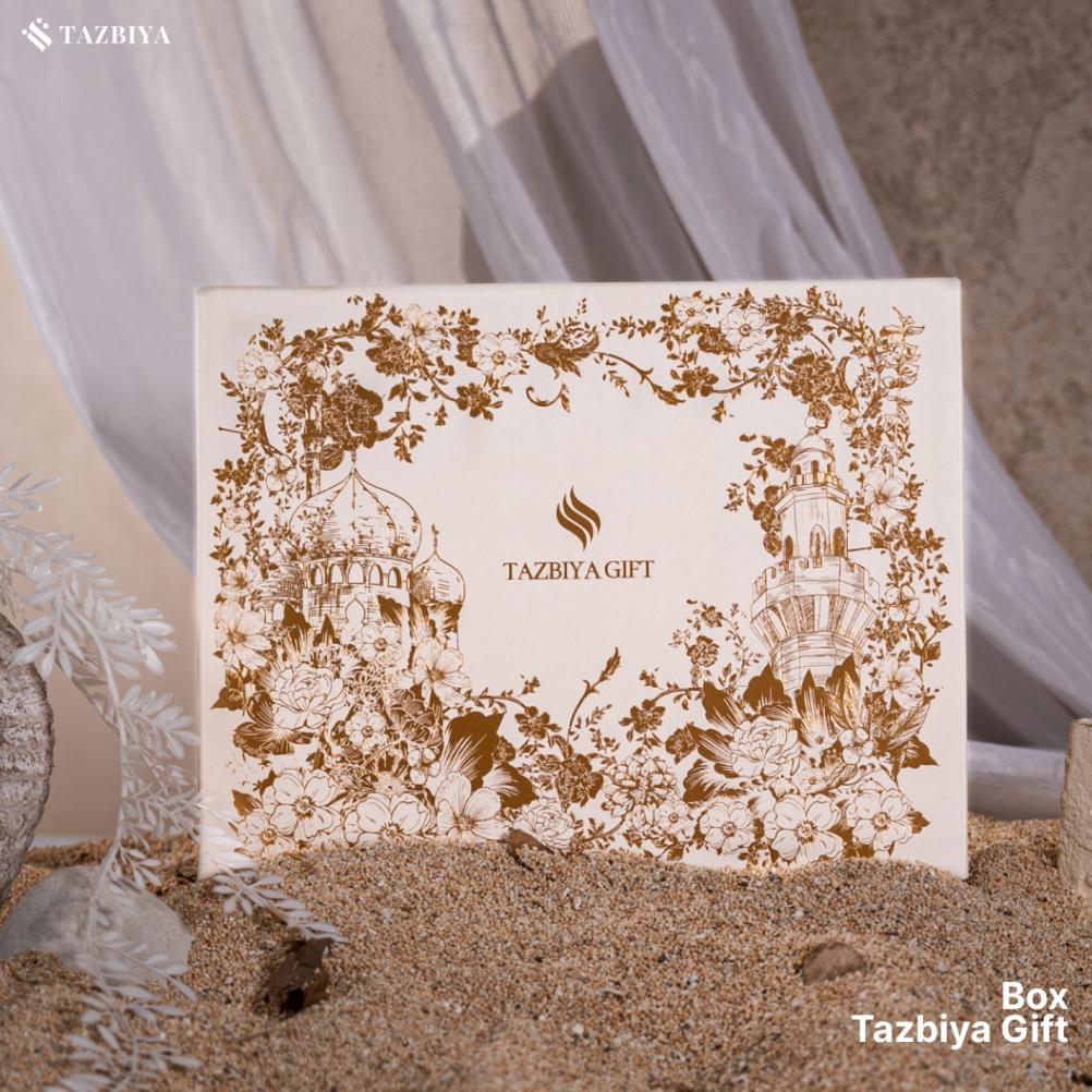 HOT TAZBIYA - Gift Set Couple Mukena & Sarung (Raya Hampers Gift Box Raya Couple Isi Mukena dan Saru