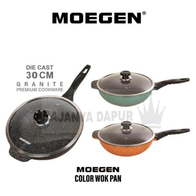 BEBAS ONGKIR - Wok pan yeobo - korea pan - wajan panci marbel yeobo wok 30 cm - waj
