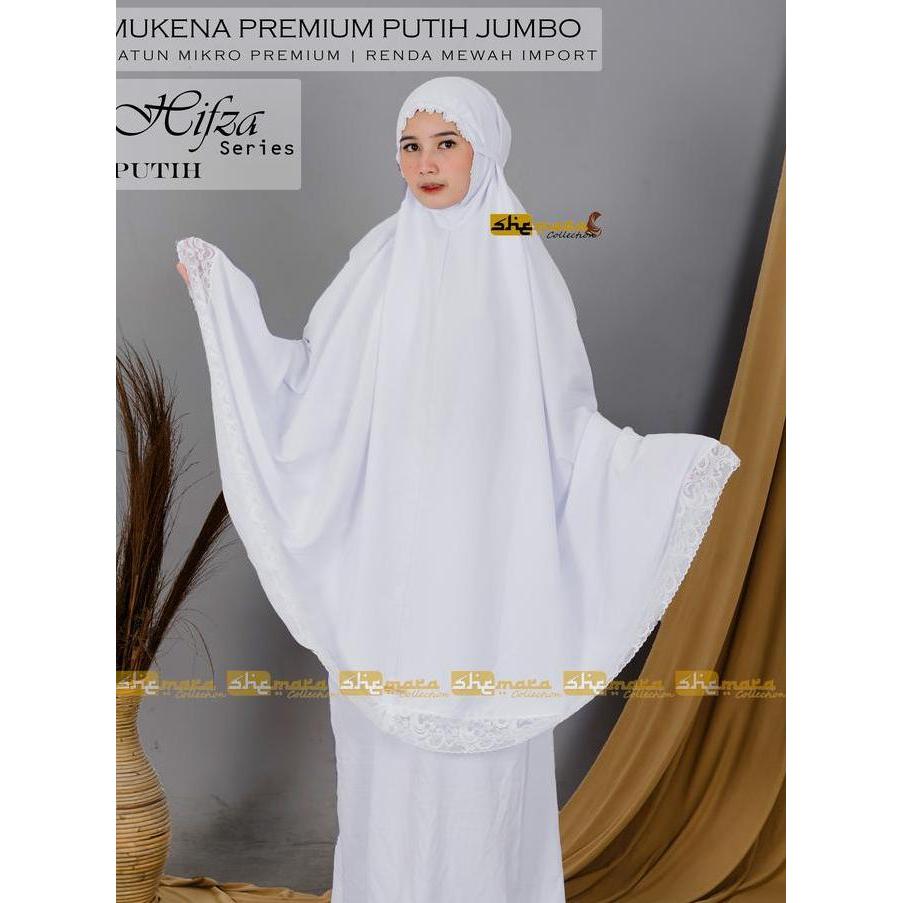Mukena Dewasa Katun Premium Umroh/Haji Polos Renda Mewah Hitam & Putih