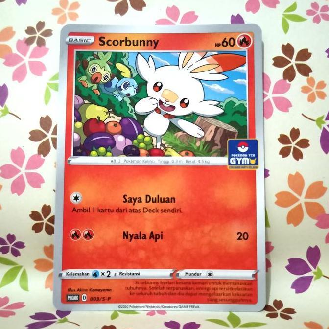 scorbunny promo gym 003/S-P pokemon tcg indonesia