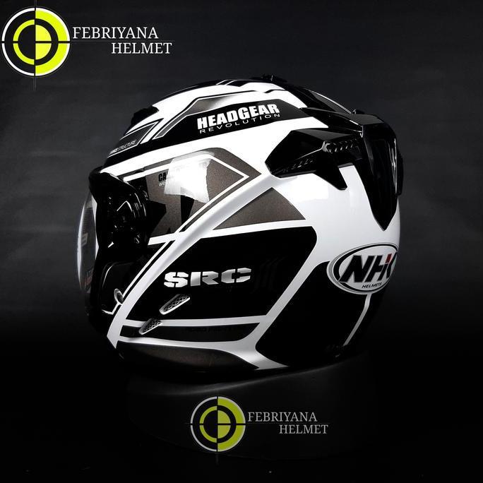 TERMURAH - HELM NHK GLADIATOR TOURING WHITE SILVER HALF FACE NHK DOUBLE VISOR Motorcycle