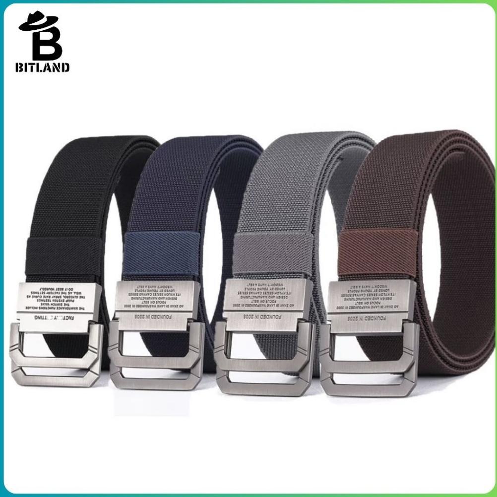 Ready Stock Bitland Ikat Pinggang Pria Tali Karet Elastis / Stretch Gesper Double Ring Metal Otomati