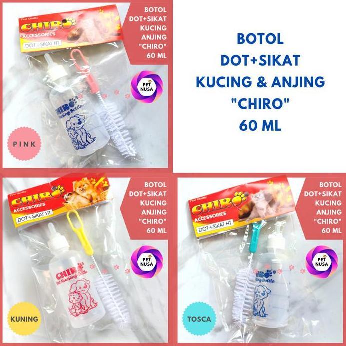 Ready Dot Kucing Baru Lahir/ Botol Dot Susu Kucing Bayi Kitten Chiro + Sikat
