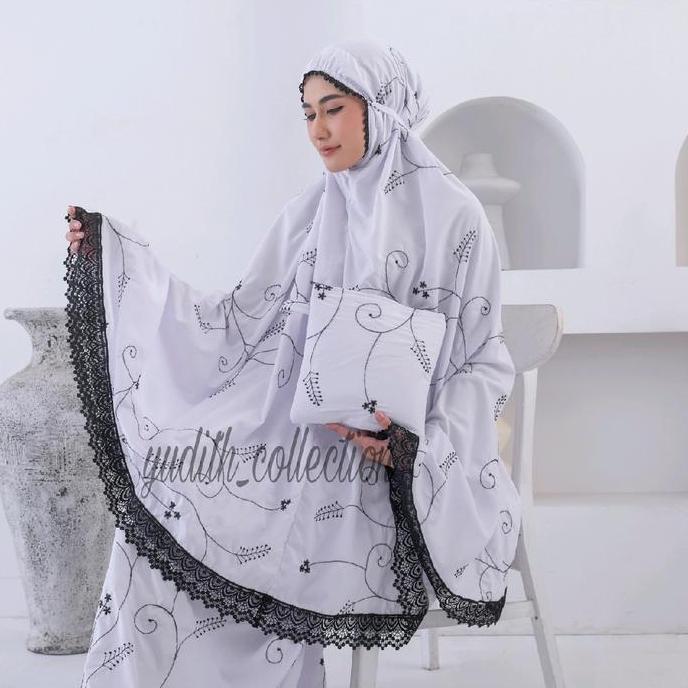 YUDITH - Mukena Dewasa Premium Bordir Elmira Free Tas Katun Lembut Mewah