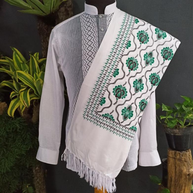 Termurah Sorban Rida Panjang 2 Meter / Sorban Motif Batik Kashmiri / Sorban Habib / Sorban Putih