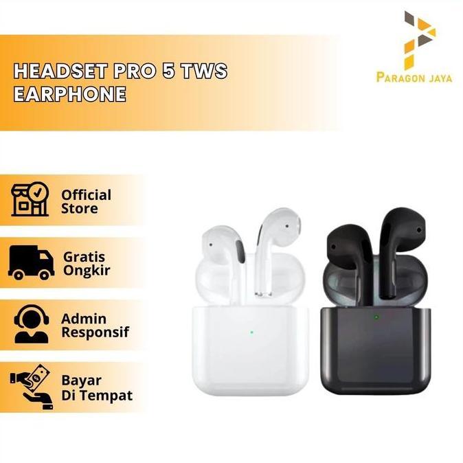 VERNIZCO BT HEADSET Pro 5 TWS Earphone Nirkabel Headset Bluetooth