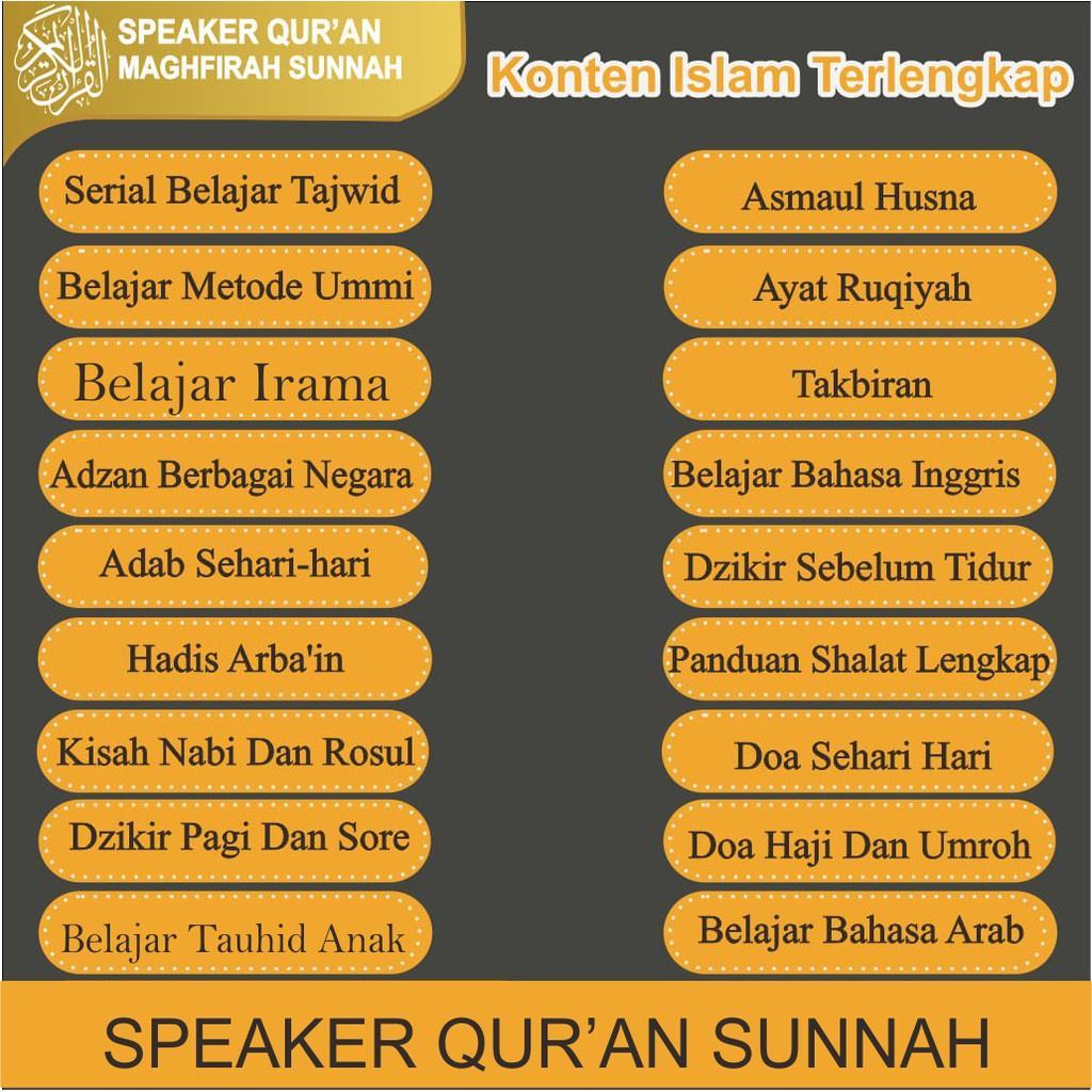 (Sunnah+Tanpa Music ) Speaker Murottal Alquran 30 Juz + Powerbank On 24 Jam Memori 16Gb