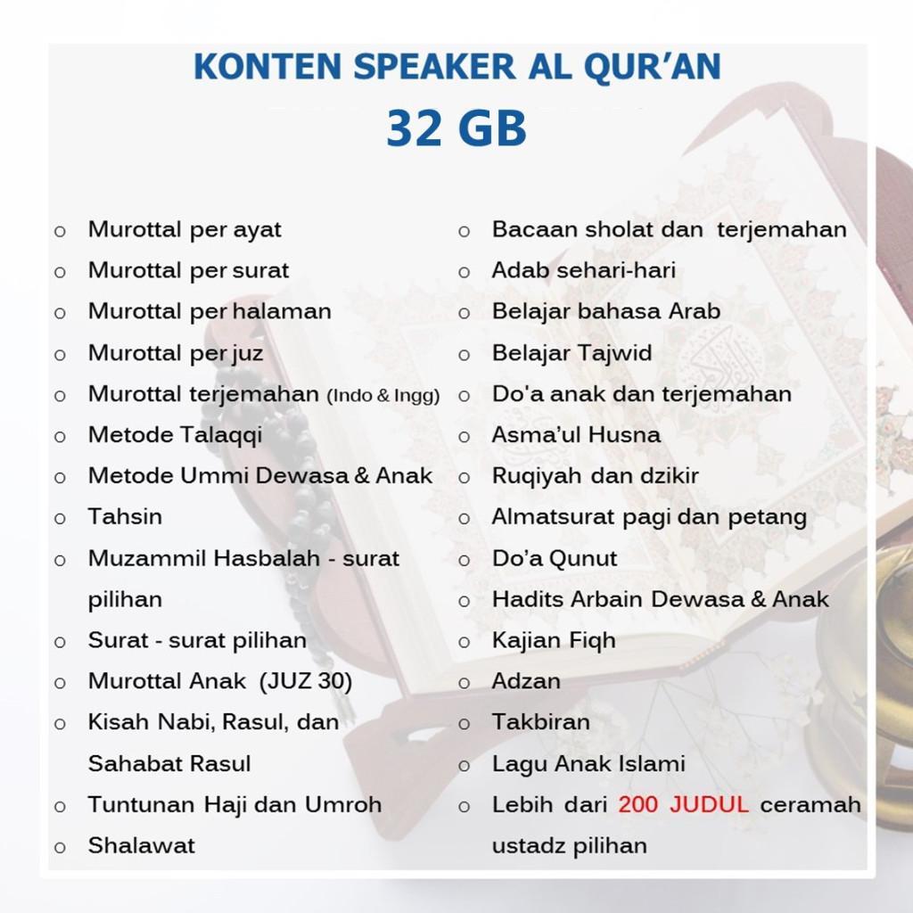 Speaker Murottal Al Quran Rhimoa V600 Chip 32 Gb