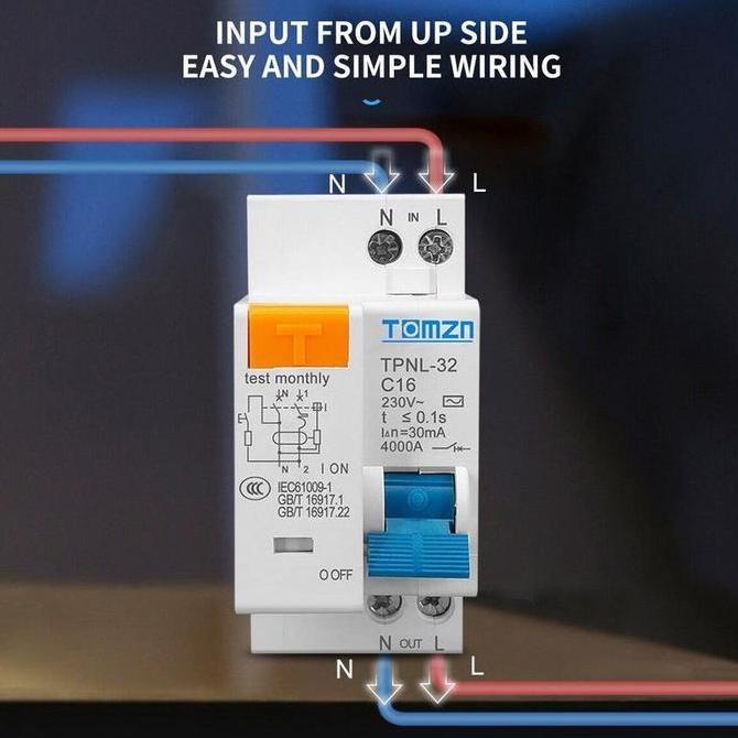 SHIOZENG Miniature Circuit Breaker,Pemutus arus saklar kebocoran MCB NXB-32 1P+N 30MA 6A, 10A, 25A  