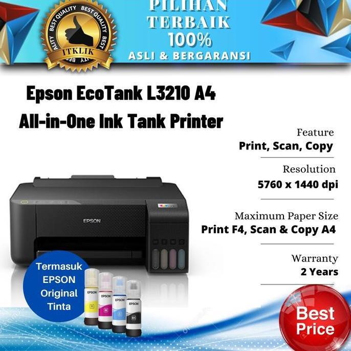 Epson Printer L3210 All In One Multifunction (Print Scan Copy) Printer Murah Printer Inkjet/InfusPri