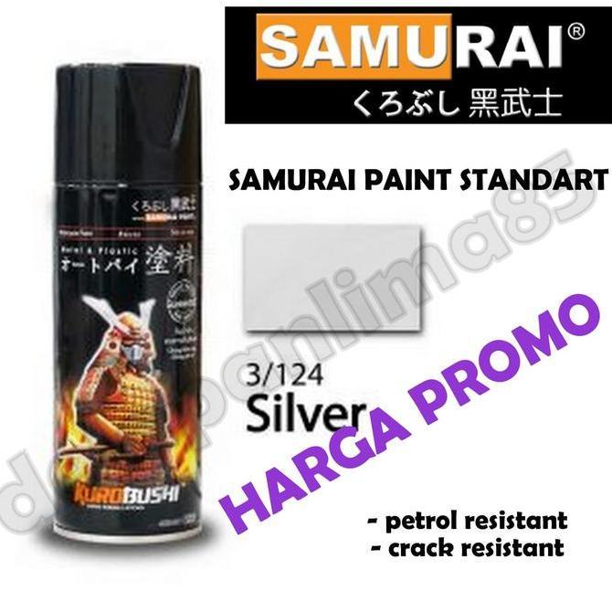 (HM) Samurai Paint 124 Silver Cat Semprot/Pylox/pilox/Pilok/Helm/Motor