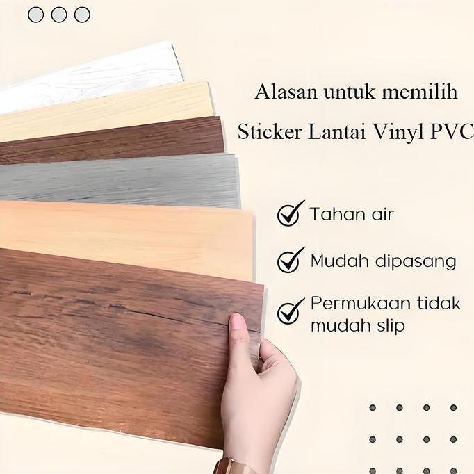 LADHUVHI 1 box/36pcs Lantai Vinyl Vinyil Lantai Kayu Lantai Vinyl Stiker Perekat PVC Ubin Lantai Pre