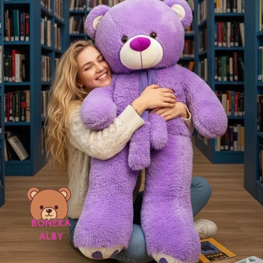 Boneka Tedy Bear Jumbo Syal Telapak 1,2 Meter Berlabel SNI