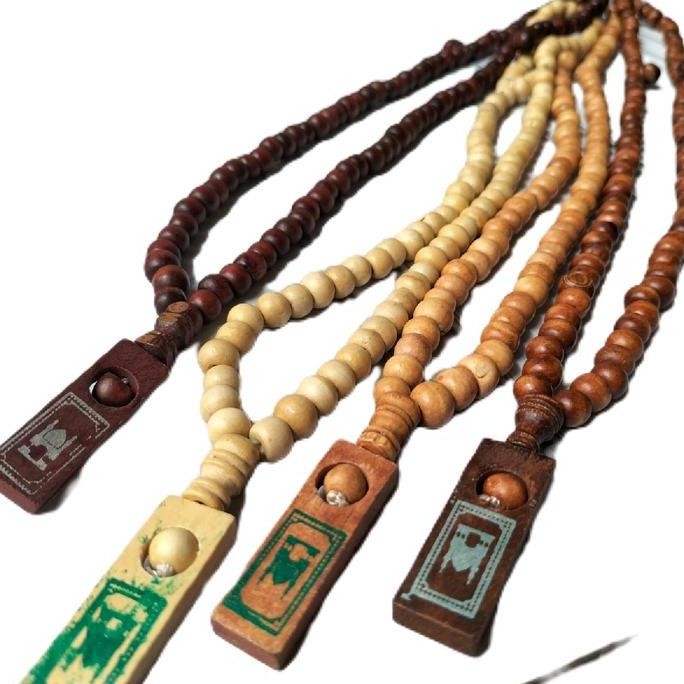 50 Pcs Souvenir Tasbih Kayu 99 Butir Kemas Mika Motif