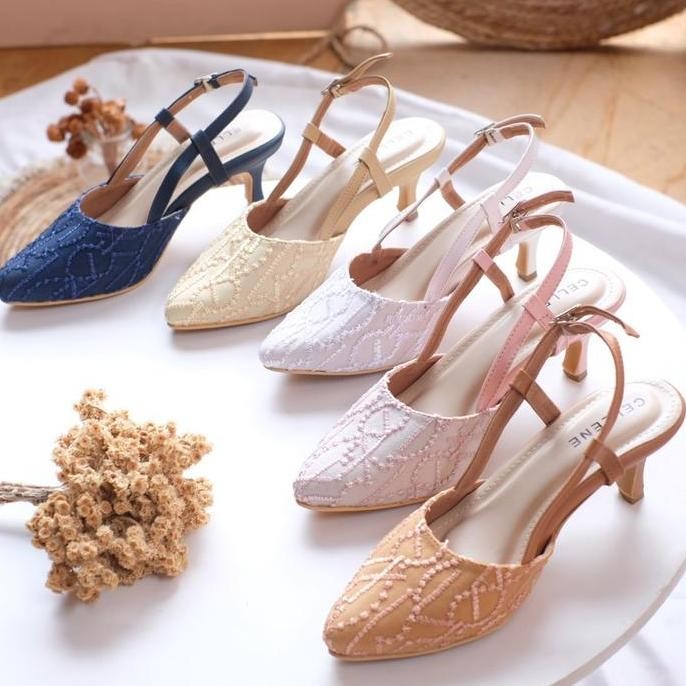 Letisya Lace Heels | Sepatu Brukat Wedding Shoes Pengantin Wanita