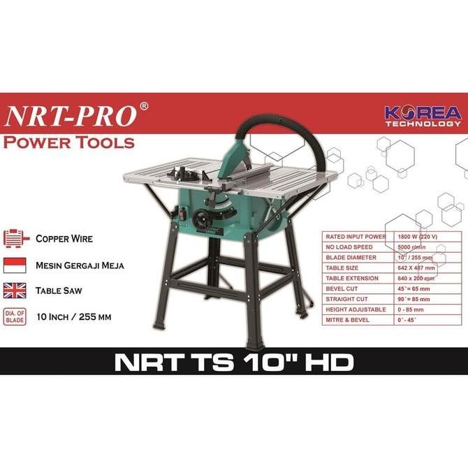 NRT-PRO TS 10" HD Mesin Table Saw 10 Inch - Gergaji Meja Potong Kayu