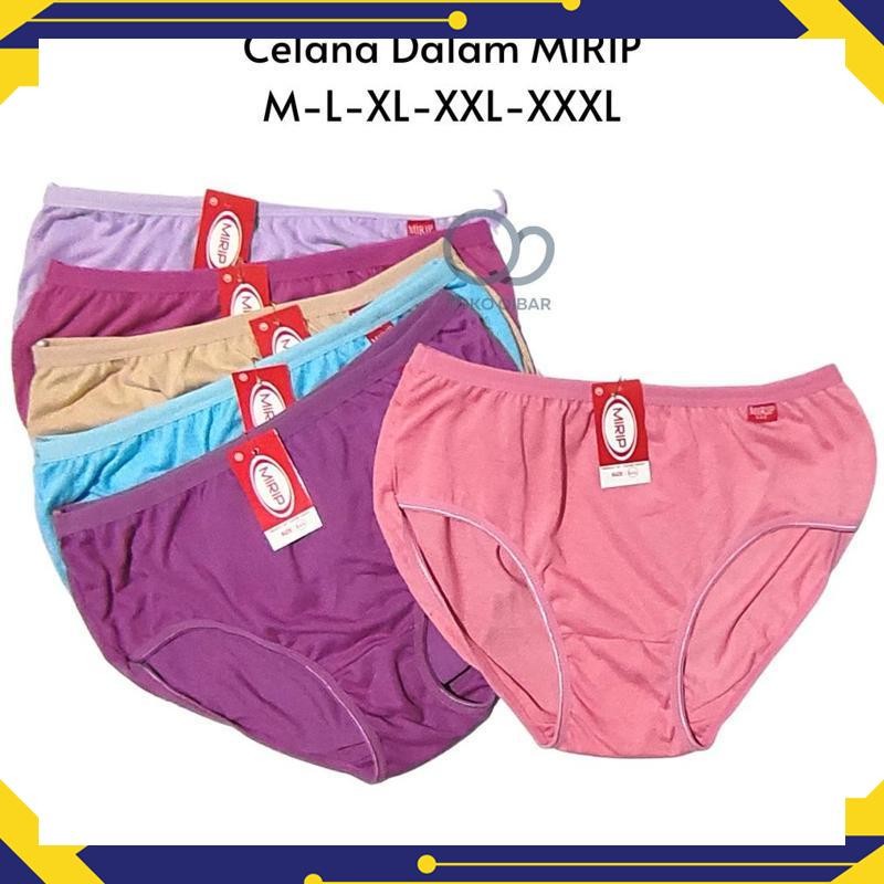 Terbaik 3 Pcs Celana Dalam CD Wanita Polos Halus Size M-L-XL-3L-4L-5L Undies Cewek Dewasa Remaja Jum