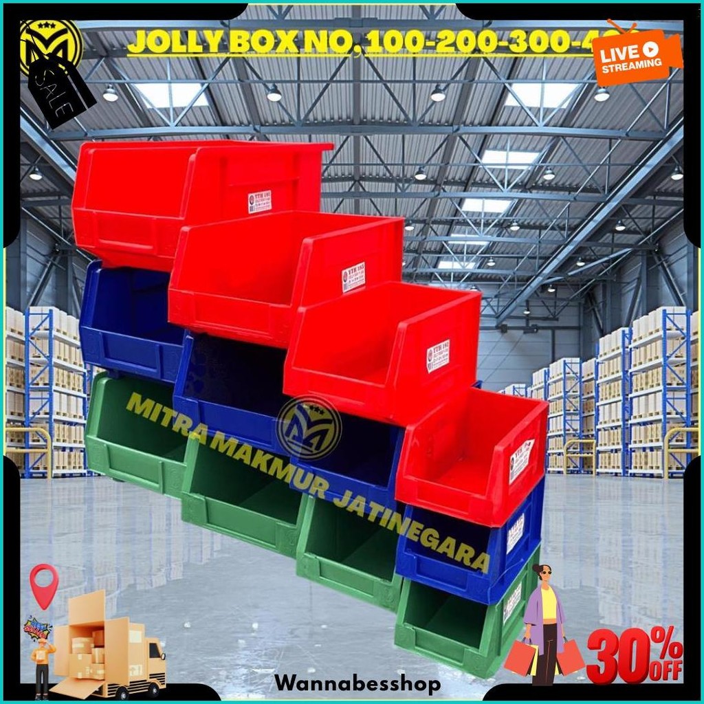 Kotak Box Aksesoris / Jolly Box Baut / Container Box Jolly Yth 100 200 300 400 Terlaris