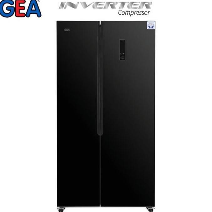 Promo Gea Kulkas Side by side G2D-563 / G2D 563 / G2D563 563Liter BLACK Murah GARANSI RESMI GEA COD