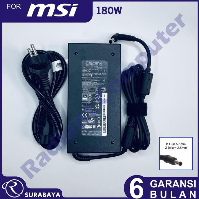 Adaptor Charger MSI Chicony 19.5V 9.23A 180W colokan 5.5x2.5 mm