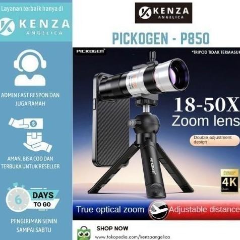 Awafash- PICKOGEN P850 - 18-50x Telephoto Lens - Lensa Kamera Smartphone