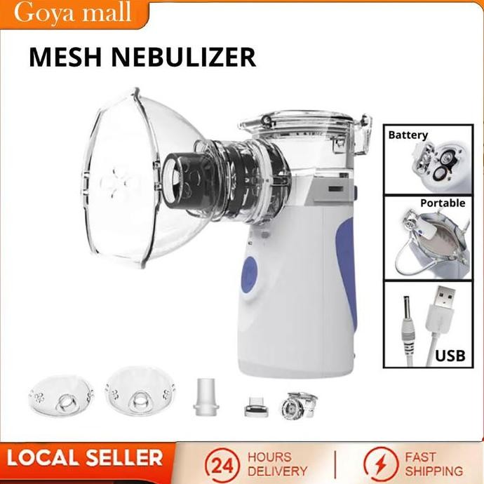 BECQUEREL- penjual lokalMini Portable Mesh Nebulizer Murah Alat Terapi Bantu Pernapasan Asma Inhaler