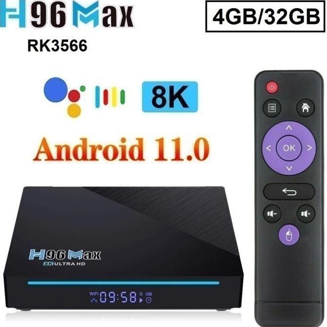 Awafash- H96 MAX RK3566 - Android OS Smart TV Box 8K UHD - RAM 4GB ROM 32GB