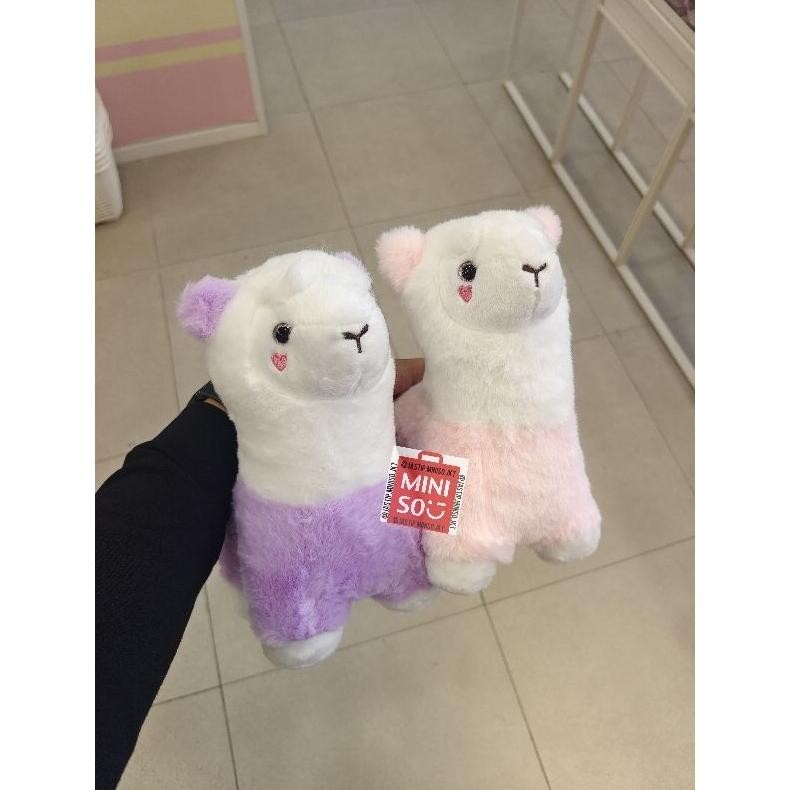 BNK 01 - MINISO Boneka Llama / Alpaca Lucu (sz.22cm) PURPLE / PINK