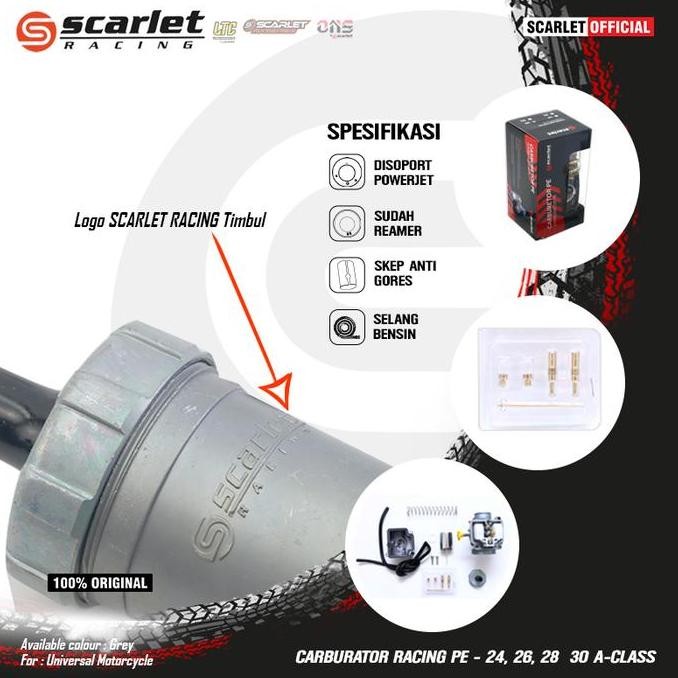 COD SCARLET RACING Karburator Motor Carburetor Karbu PE 24 26 28 30 A Class Foto Jet Kendaraan Mesin