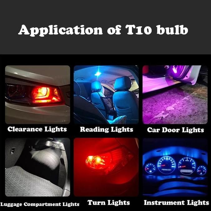 COD ARSY LED Lampu senja plat sein motor mobil T10 chip Transparan