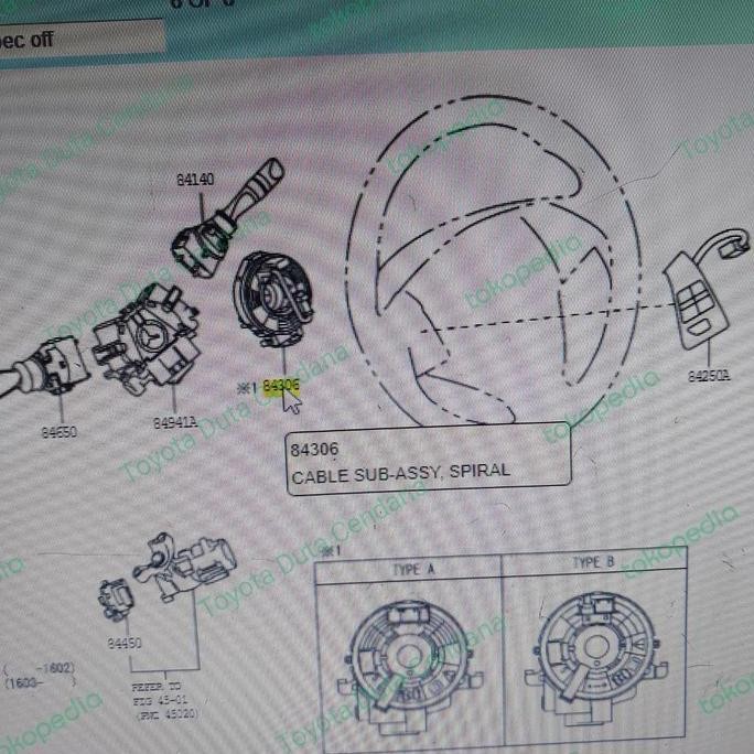 Premium po cable spiral toyota avanza grand 84306-BZ200 Promo