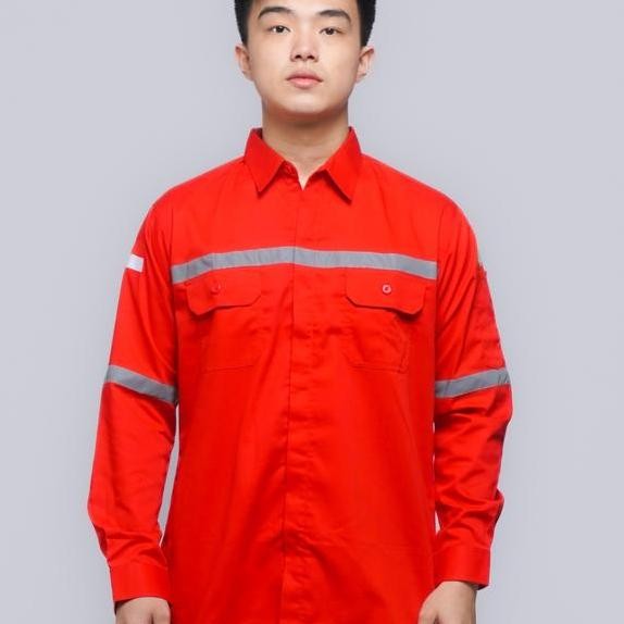 Baju Safety Weaa Merah Hse Seragam Kerja Teknisi Proyek K3