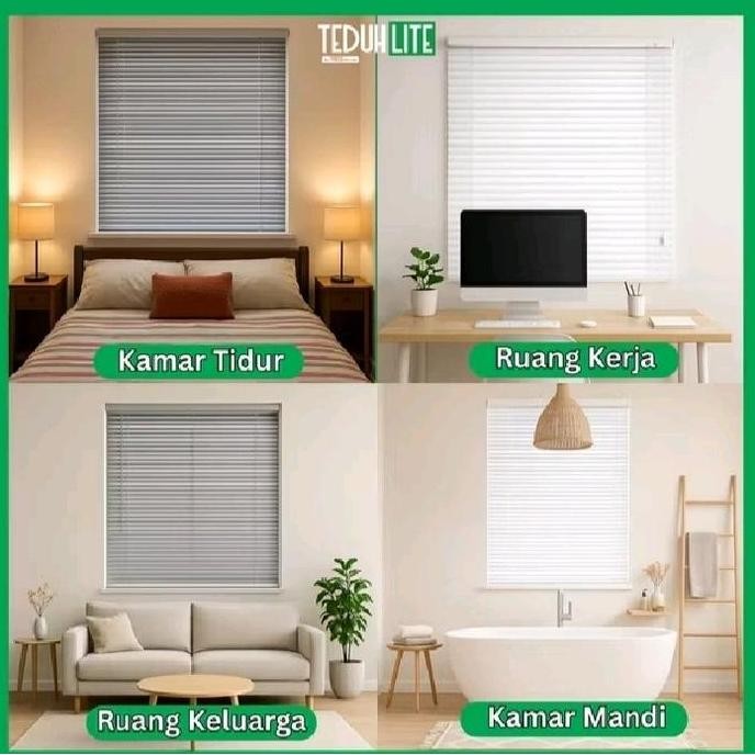 Forhom Tirai Jendela Gorden Jendela PVC Venetian Blind Kerei Jendela Tirai Gulung 40x180 60x180 Tira