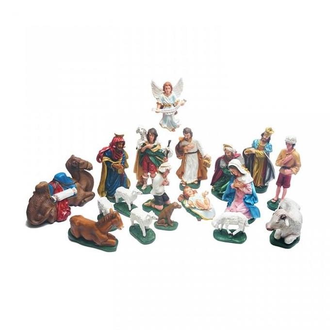 Patung Set Natal 25cm Pajangan Patung Rohani Katolik Patung Natal Kelahiran Yesus Kado KUN